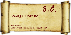 Babaji Őszike névjegykártya