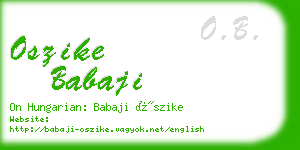 oszike babaji business card